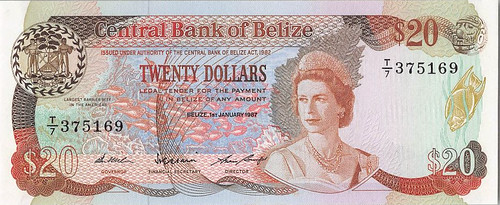 Belize 1987 20 Dollars