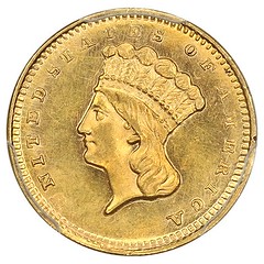 1856-D Gold Dollar obverse