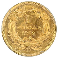 1856-D Gold Dollar reverse