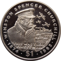 Liberia Churchill dollar obverse