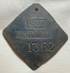 Charleston Servant Slave Hire badge