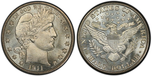 1911-D Barber HAlf Dollar