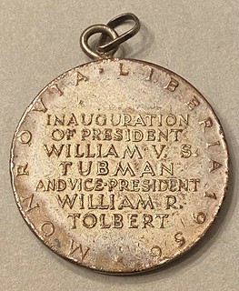 1956 Liberia Tubman-Tolbert inauguration medal reverse