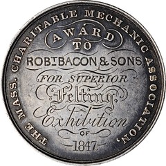 1847 Award Medal by Christian Gobrecht reverse