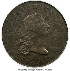 copper 1794 dollar pattern obverse