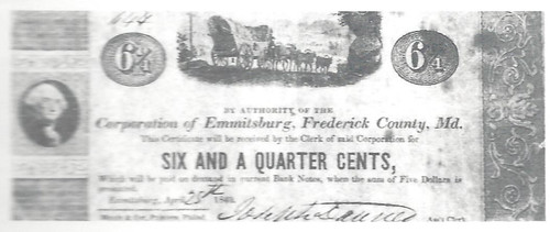 Emmitsburg MD 1840 scrip 6.25 cents
