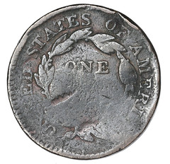1817 U.S. Large Cent BARTON counterstamp reverse