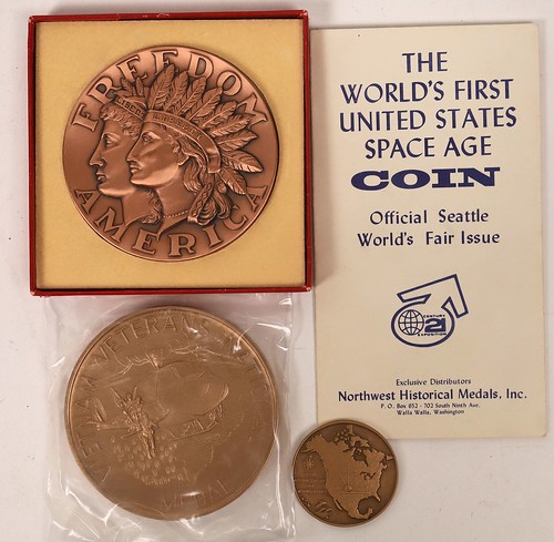 US Medal group including World's First United States Space Age Coin