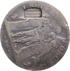 Houck's Panacea Counterstamp on French 5 Francs obverse