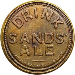 Sands' Ale Five Cents Encased Postage Stamp reverse