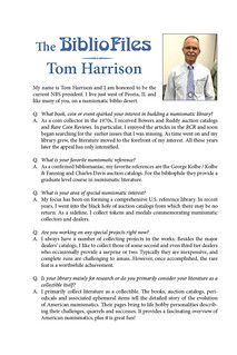 The BiblioFiles Tom Harrison sample