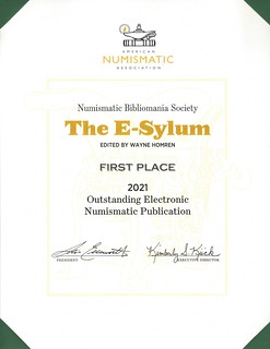 ANA 2021 E-Sylum First Place Electronic Publication