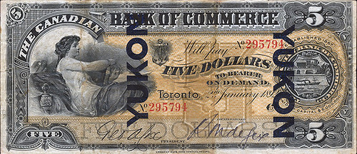 1892 Canadian Bank of Commerce $5 note