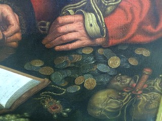 Two Tax Collectors painting closeup