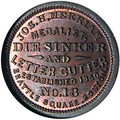 1865 Merriam Die Sinker Token reverse
