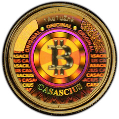 Gold Cas 1000 BTC coin reverse