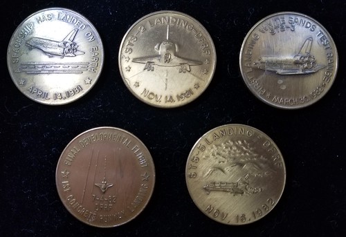 Space Shuttle STS-1 thru 5 medals rev