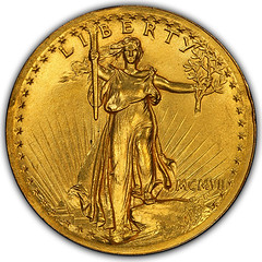 1907 High Relief Wire Edge Double Eagle obverse