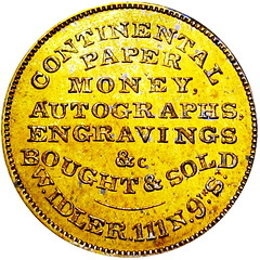 1860 Idler Dealer In Coins Token reverse