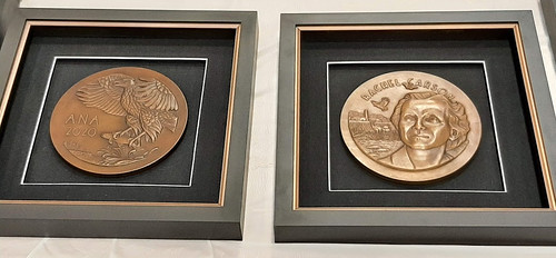 Everhart Rachel Carson medal bronzed plasters