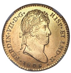 1808 Guatemala Gold Bust 2 Escudos obverse