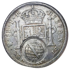 1809 Brazil 960 Reis Counterstamp reverse