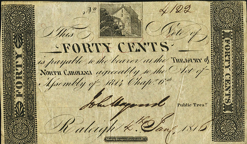 Treasury of North Carolina 40 Cent Note