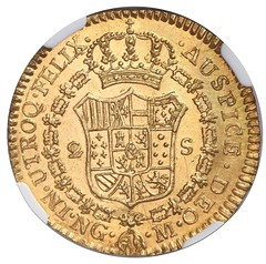 1808 Guatemala Gold Bust 2 Escudos reverse
