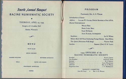 Whitman folder banquet program W5cC2.1a RNS - Program
