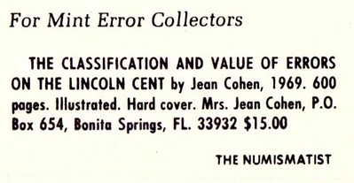 Jean Cohen Lincoln Cent book NUM 73-08 p.1414