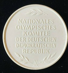 1956 Porcelain East German Olympics Medal reverse