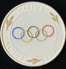 1956 Porcelain East German Olympics Medal obverse
