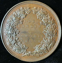 1862 London International Exhibition Prize Medal reverse