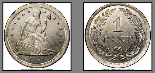 1854 PAttern Cent Liberty Seated design