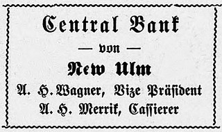New Ulm Central Bank Advertisement