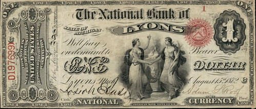 Michigan Lyons One Dollar National Bank Note