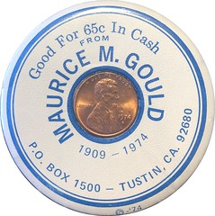 Maurice Gould Encased Cent Advertising Mirror