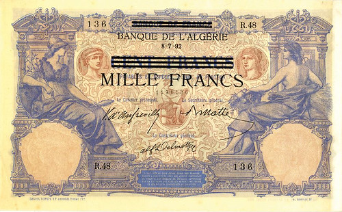 WWII Banque de l'Algerie 1000 Francs