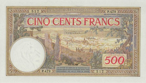 1948 Morocco 500 Francs