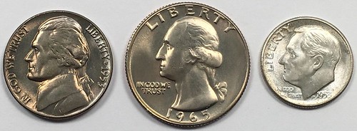 US nickel, dime, quarter