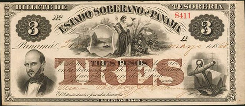 COLOMBIA. Estado Soberano de Panama. 3 Pesos