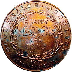 1910 Wanamaker Santa Claus Medal reverse