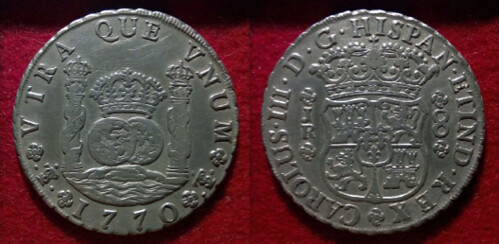 1770 Charles III Pillar dollar