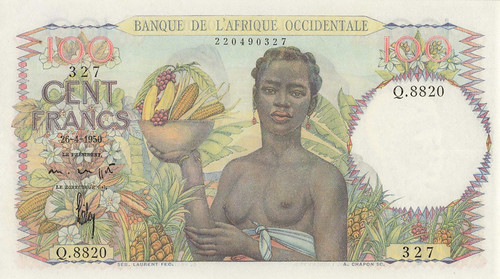 WBNA Sale 20 Lot 20146 French West Africa 100 Francs face