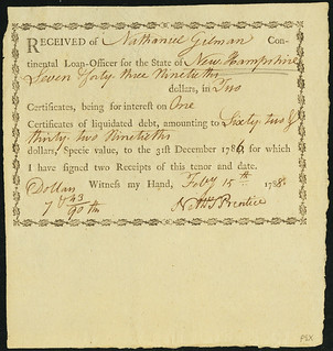 New Hampshire Continental Loan Office Certificate