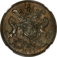 1846 Newfoundland Rutherford Brothers Token reverse