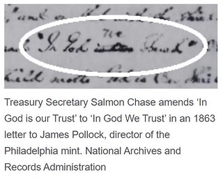 Salmon Chase mofiys In God We Trust motto