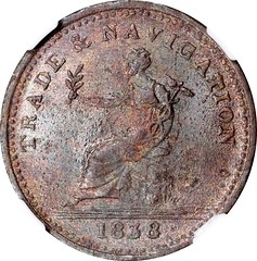 1838 British Guiana Copper Stiver Token reverse