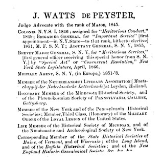 DePeyster bookplate Member of the Numismatic and Archaeological Society of New York