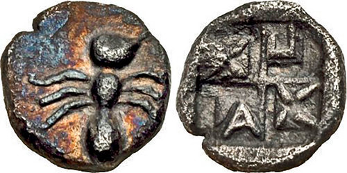 Ant on ancient coin
